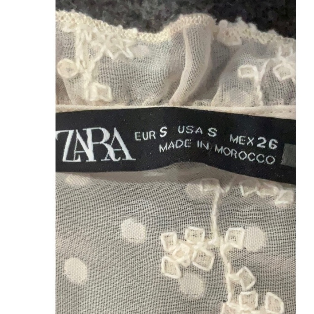 Zara Cream Polka Dot Lace Dress - Picture 5 of 6